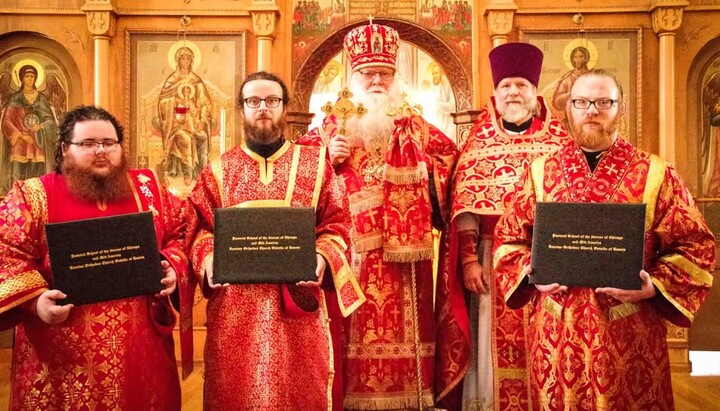 Graduates with the Ever-Memorable Vladyka Peter of Chicago, and Fr. Gregory Joyce, Dean of the Orthodox Pastoral School