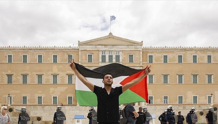 Pro-Palestine demonstration in Athens. Source: Anadolu Agency