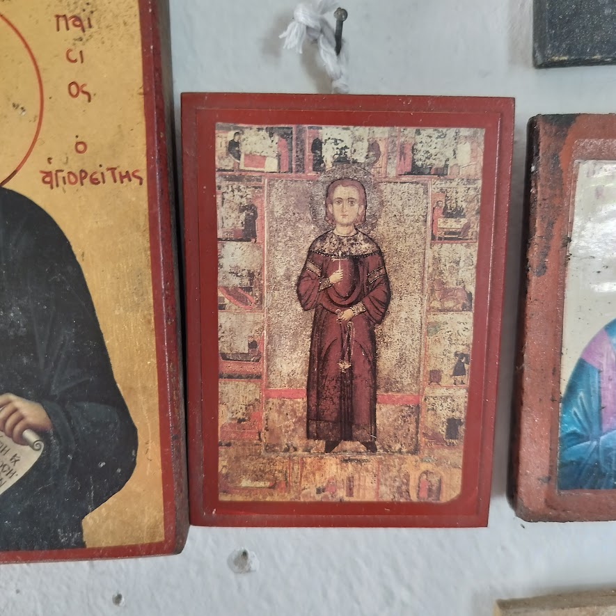 The icon in question, on the wall of Agios Antonios in Paphos.
