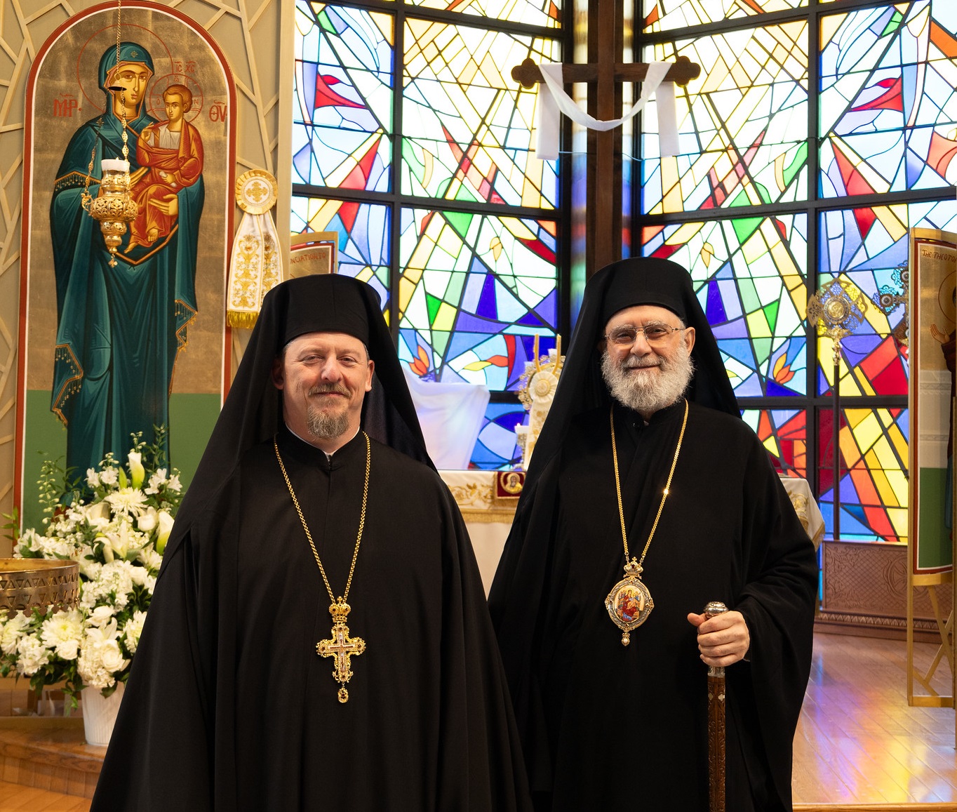 Archimandrite Nicholas Belcher with Metr. Saba.