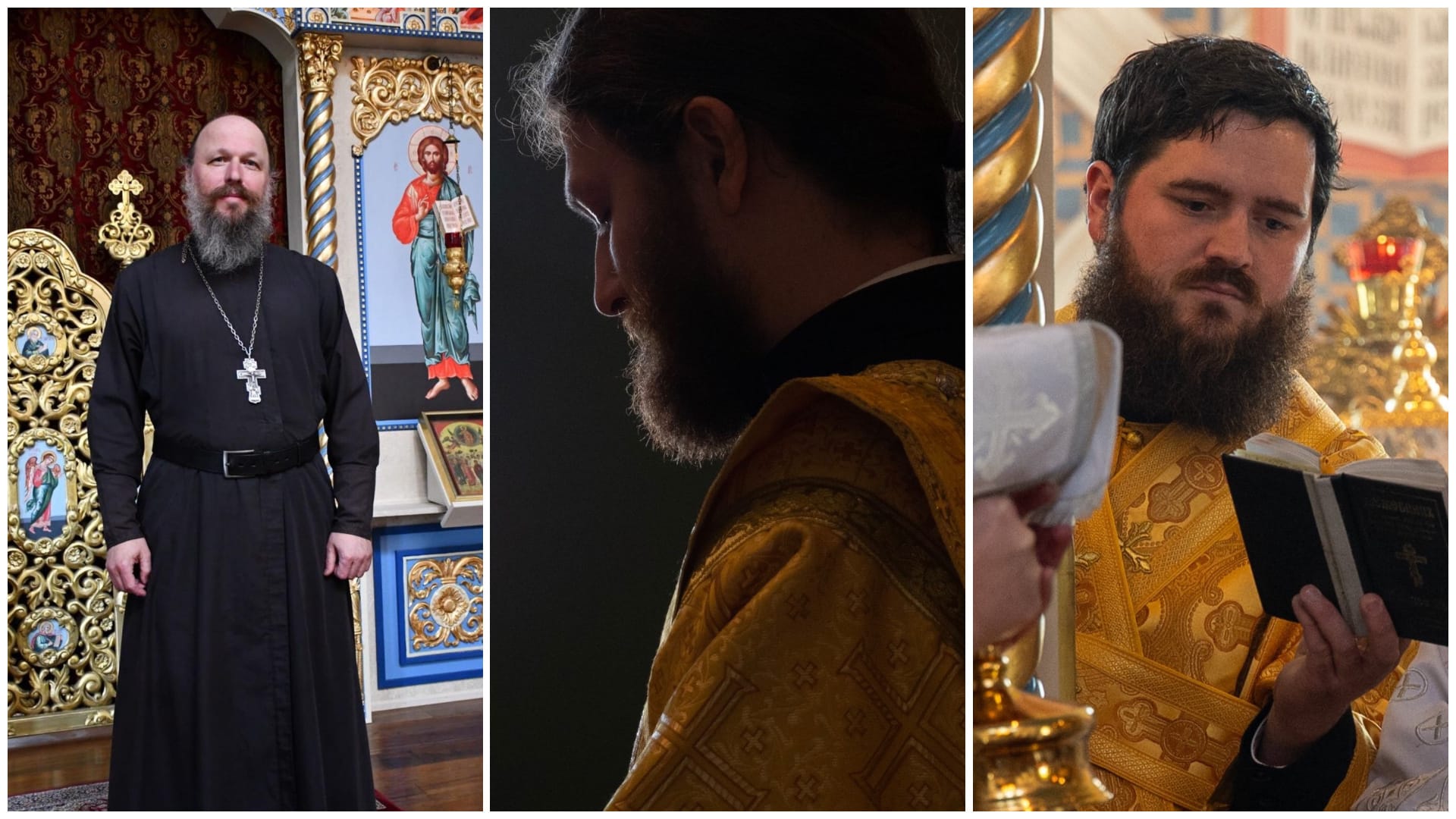 From left, Fr. Sergii Alekseev, Dn. Peter Longan, and Sdn. Seth Williams. Photos: St. Justin Orthodox Church