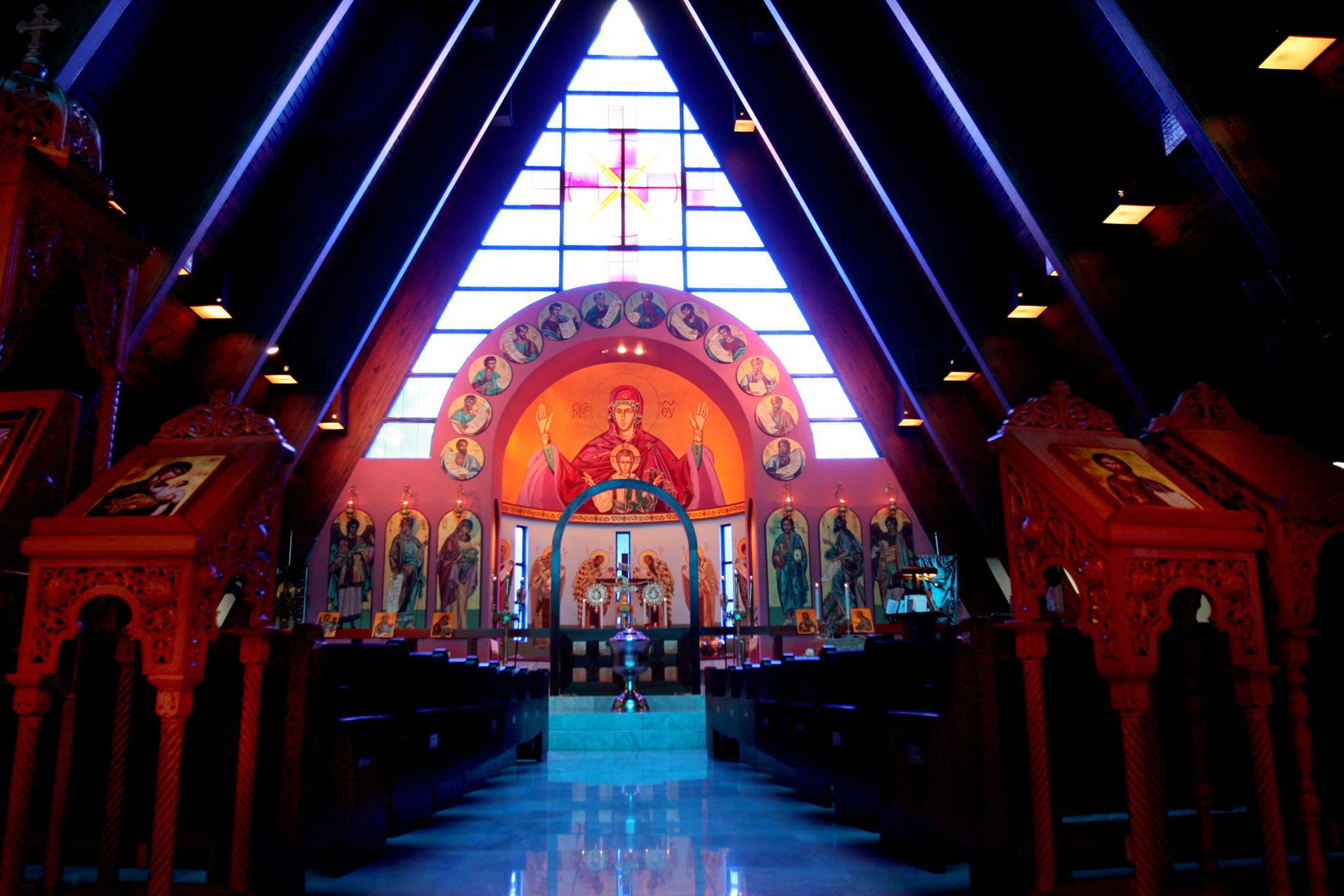 A view of the church from the back of the nave. Photo: St. Andrew Greek Orthodox Church/Facebook