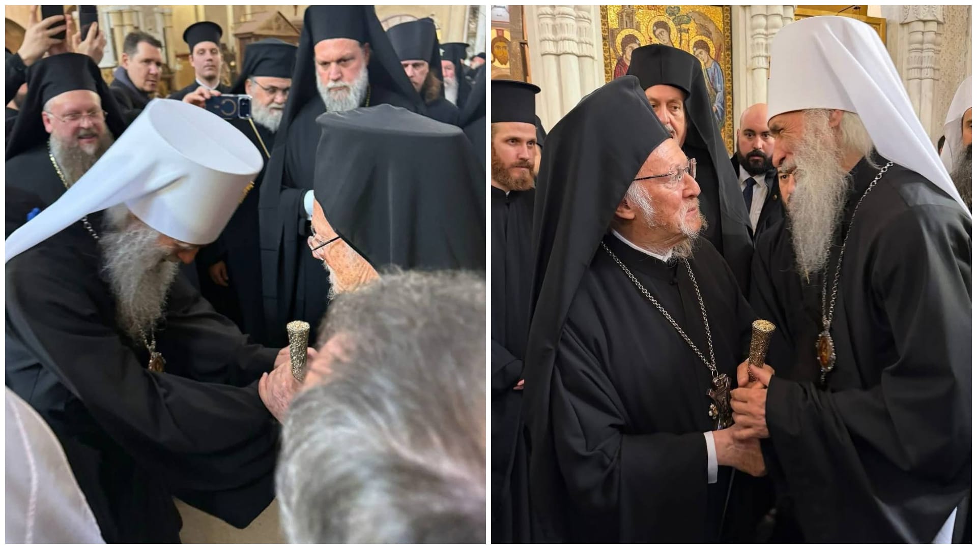 Ecumenical Patriarch Bartholomew with Metr. Serhiy of the canonical Ukrainian Orthodox Church. Photo: UOC