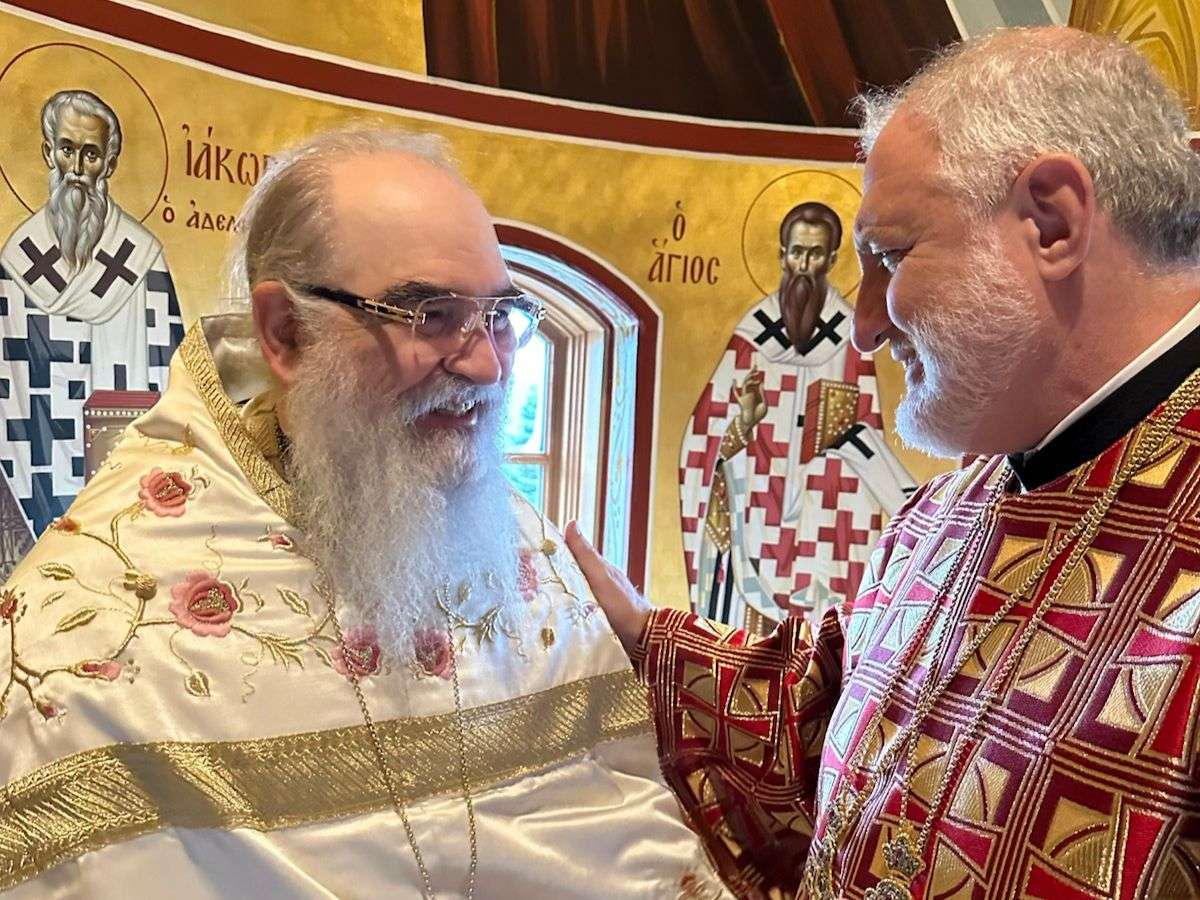 Elder Joseph with Abp. Elpidophoros. Photo: Orthodox Observer