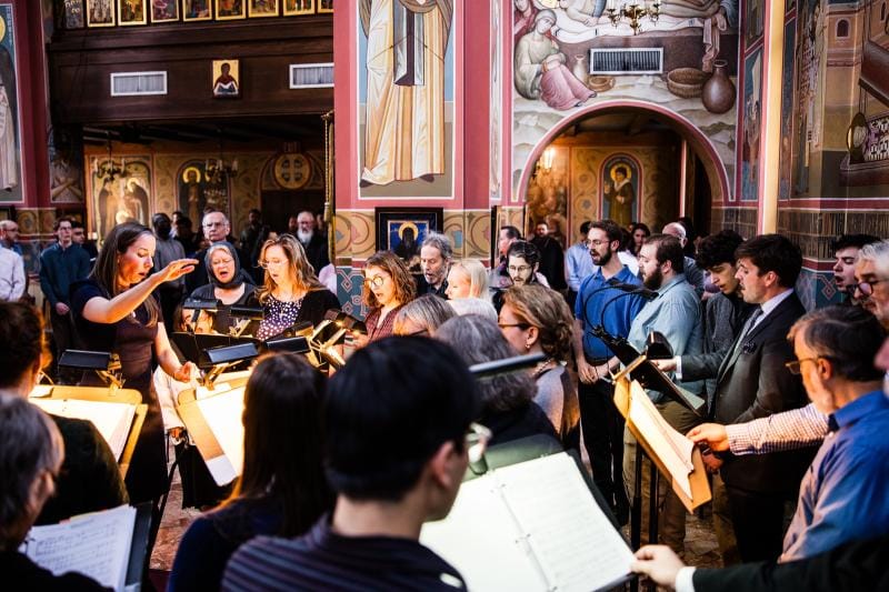 The choir of St. Nicholas Orthodox Cathedral during the Presanctified Liturgy
