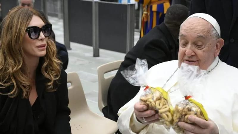 Nobile with the late Pope Francis. Photo: Christopher Hale/Substack