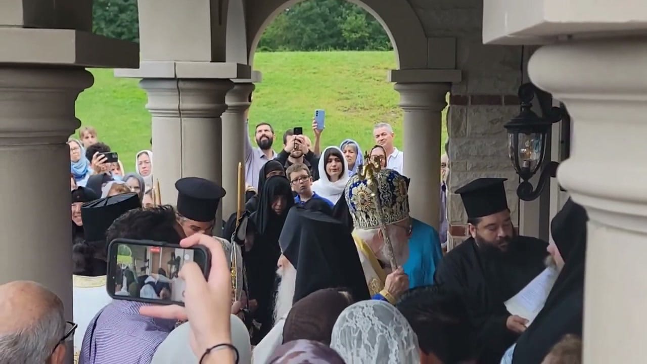 Clergy and faithful at the opening of the Church of St. Joseph the Hesychast