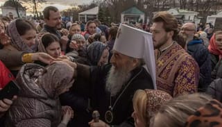 Metropolitan Onuphry at the Kyiv-Pechersk Lavra. Photo: Roman Pylypey