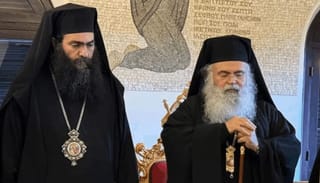 Met. Tychikos and Abp. Georgios. Photo: Orthodoxia News Agency