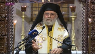 Screenshot from Metropolitan Saba's homily. Photo: Antioch Patriarchate/Facebook