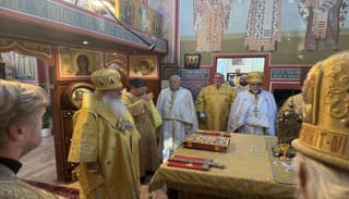 Met. Tikhon presides over the first Feast of St. Olga of Alaska. Photo: OCA