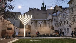 Menorah in Lviv before an act of vandalism. Photo: Jewish community of Lviv