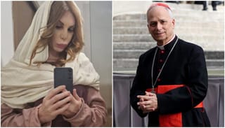 Alessia Nobile and then-Cardinal Robert Prevost. Photo: PinkNews