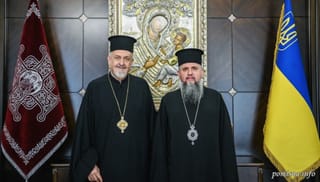 Metropolitan Emmanuel and Serhiy Dumenko. CREDIT: OCU