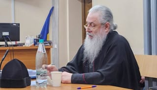 Met. Arseny at the court session. Photo: Press Service of the Sviatohirsk Lavra