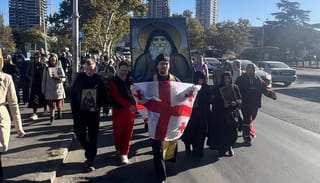 Procession from the house of St. Gabriel to the Samtavro Convent. Photo: MSK