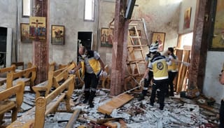 Twenty-two faithful killed in suicide bombing in Orthodox church in Syria, June 2025. Photo: pbs.org