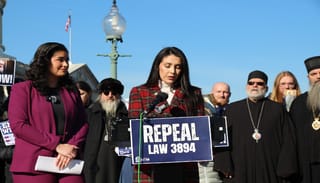Rep. Anna Paulina Luna speaks at a press conference during the Society of St. John's Day of Action on Capitol Hill on Tuesday. Photo: Aaron Hickman/UOJ-USA
