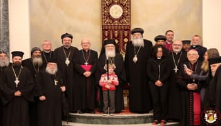Christian leaders of the Holy Land gathered at the Jerusalem Patriarchate headquarters in honor of the Feast of the Nativity. Photo: Jerusalem Patriarchate