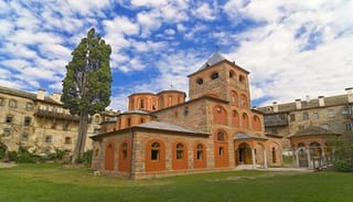The katholikon (main church) of the Holy Monastery of Philotheou. Photo: Christian Pilgrimage Journeys