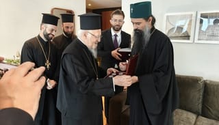 The meeting of Pat. Bartholomew of Constantinople and Pat. Daniel of Bulgaria in Thessaloniki. Photo: Angel Karadakov/Bulgarian Patriarchate