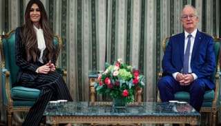 U.S. Ambassador to Greece Kimberly Guilfoyle and President Konstantinos Tassoulas. Photo: Orthodox Times