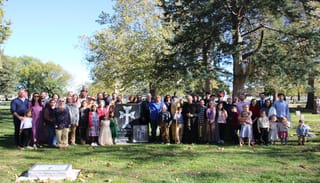 The parish of St. George following the Trisagion service at Kearney Cemetery. Photo: Aaron Hickman/UOJ-USA