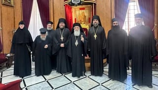 Patriarch Theophilus III and the delegates. Source: OrthoChristian.com