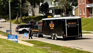The Ashland County Bomb Squad responds Saturday morning to the 2025 Greek Festival at Ss. Constantine and Helen Greek Orthodox Church in Mansfield, Ohio. Photo: richlandsource.com