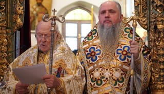 Ecumenical Patriarch Bartholomew and Epiphany Dumenko. Photo: Nikos Papachristou