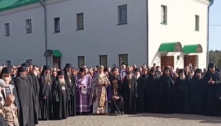 Brotherhood and parishioners of the St. Nicholas Monastery in Myltsi. Photo: Kozak TV/Telegram