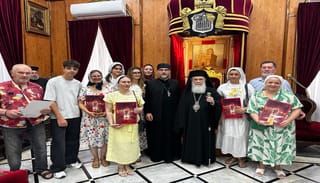 The pilgrims to the Holy Land received an audience from Pat. Theophilos III. Photo: orthodox-europe.org
