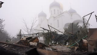 Holy Dormition Men's Monastery after shelling. Photo: suspilne.media