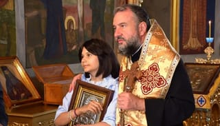 Bishop Lucian and Adriana. Source: Episcopia Caransebeșului