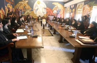 The Synod of the Church of Cyprus, at which the Metropolitan of Paphos was deposed. CREDIT: philenews