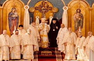 The retired Met. Alexios presided over the Hierarchical Divine Liturgy on Sunday. Photo: Greek Orthodox Metropolis of Atlanta