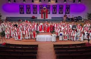 Fr. Nicolas Kazarian can be seen in black on the left side. Photo: New Jersey Synod, ELCA