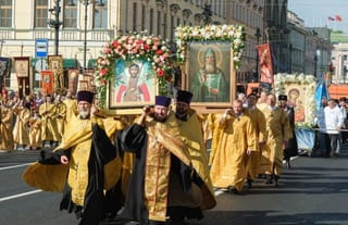 Russia Honors St. Alexander Nevsky with Massive Procession