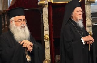 Archbishop Georgios and Patriarch Bartholomew. Photo: orthodoxia.info