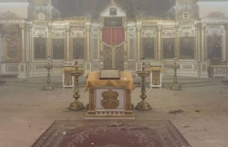 Holy Trinity Cathedral in Kherson was struck by Russian shelling on Christmas Day. Photo: UOC