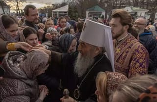 Metropolitan Onuphry at the Kyiv-Pechersk Lavra. Photo: Roman Pylypey