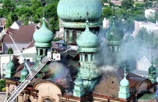 May 28, 2025 marked one year since the devastating fire at the historic St. Theodosius Orthodox Christian Cathedral in Cleveland, Ohio. Photo: St. Theodosius Orthodox Christian Cathedral