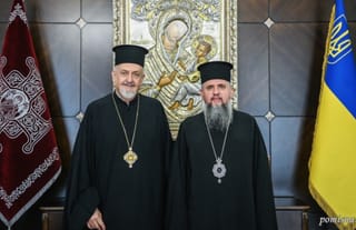Metropolitan Emmanuel and Serhiy Dumenko. CREDIT: OCU
