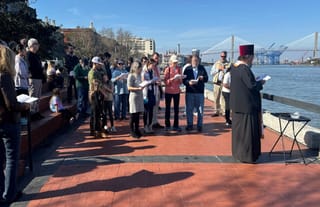 The Blessing of the Waters, celebrated by St. Mary Magdalene Orthodox Church on the Savannah River. Photo: St. Mary Magdalene Orthodox Church/Facebook