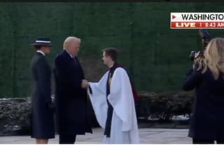 Donald Trump outside St. John’s Church. Photo: video screenshot