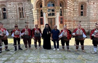 Mel Gibson celebrates Vidovdan at the Holy Monastery Hilandar on Mount Athos. Photo: David Pavlovic