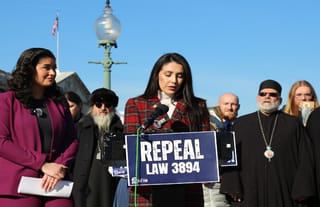 Rep. Anna Paulina Luna speaks at a press conference during the Society of St. John's Day of Action on Capitol Hill on Tuesday. Photo: Aaron Hickman/UOJ-USA