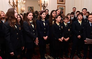 Children perform Nativity hymns at GOARCH headquarters. Photo: GOARCH / Flickr