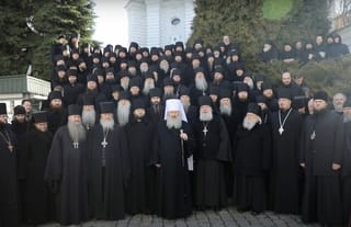 Monks of the Kyiv-Pechersk Lavra. Photo: t.me/kozakTv1