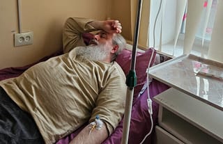 Met. Arseny in the hospital. Photo: Sviatohirsk Lavra